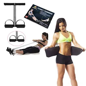 CONSONANTIAM Tummy Trimmer with Sweat Slim Belt for Men and Women Great Slimming Exerciser Kit for Men and Women Black