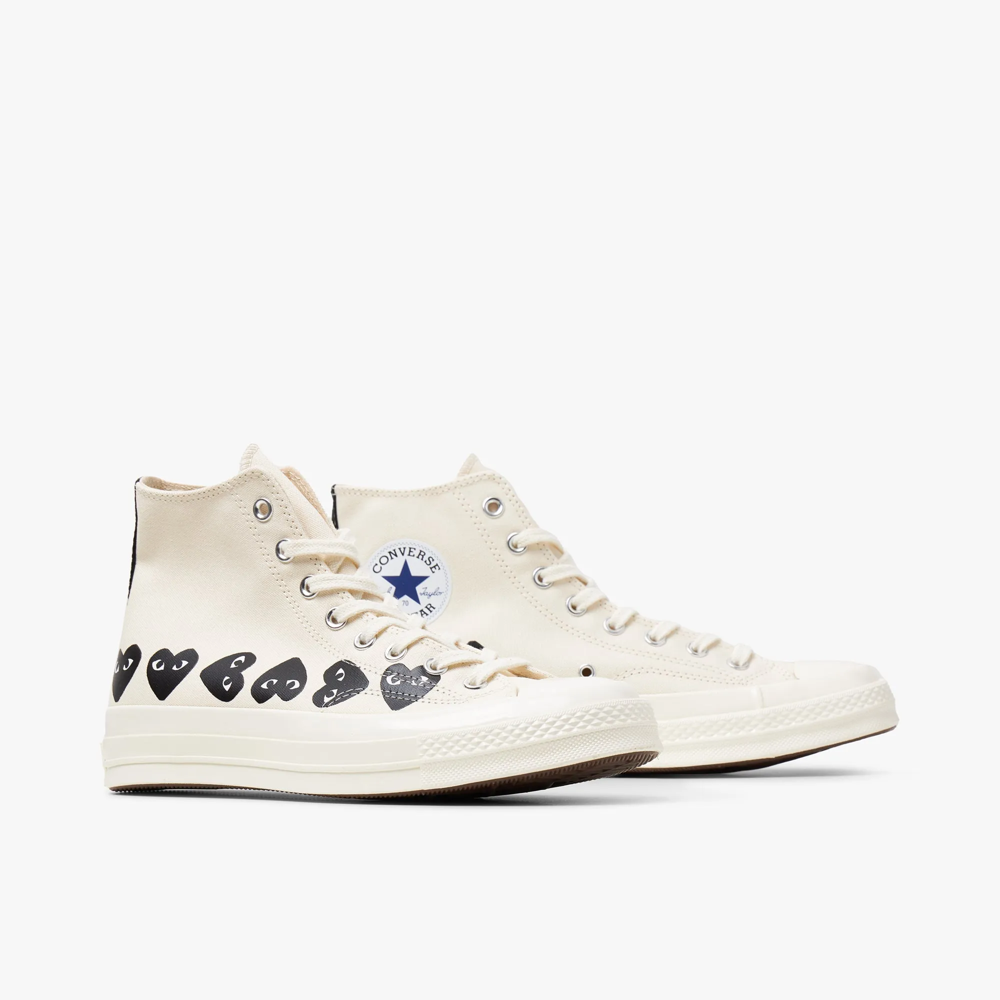 Converse x COMME des GARÇONS PLAY Chuck Taylor Hi / Multi Heart Beige