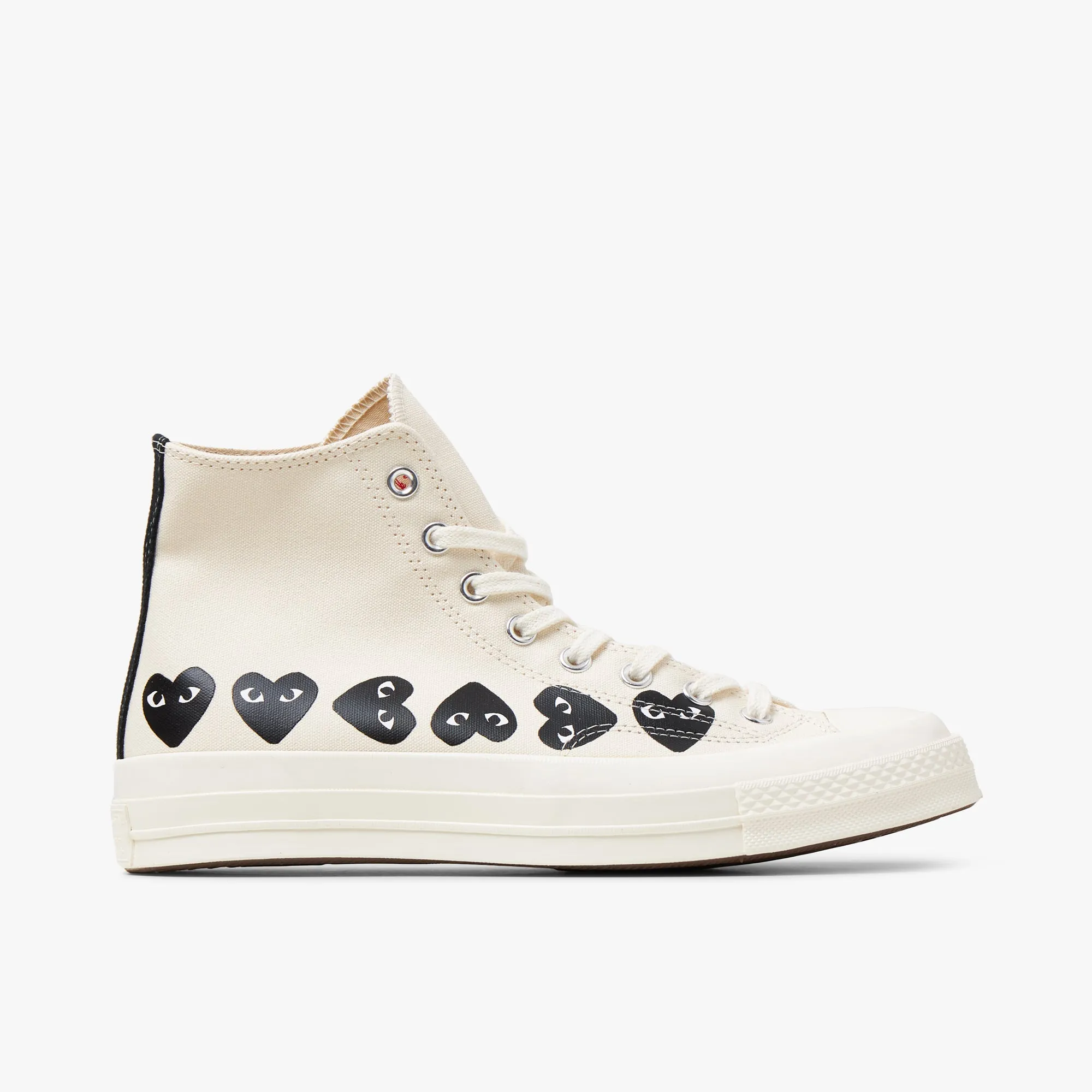 Converse x COMME des GARÇONS PLAY Chuck Taylor Hi / Multi Heart Beige