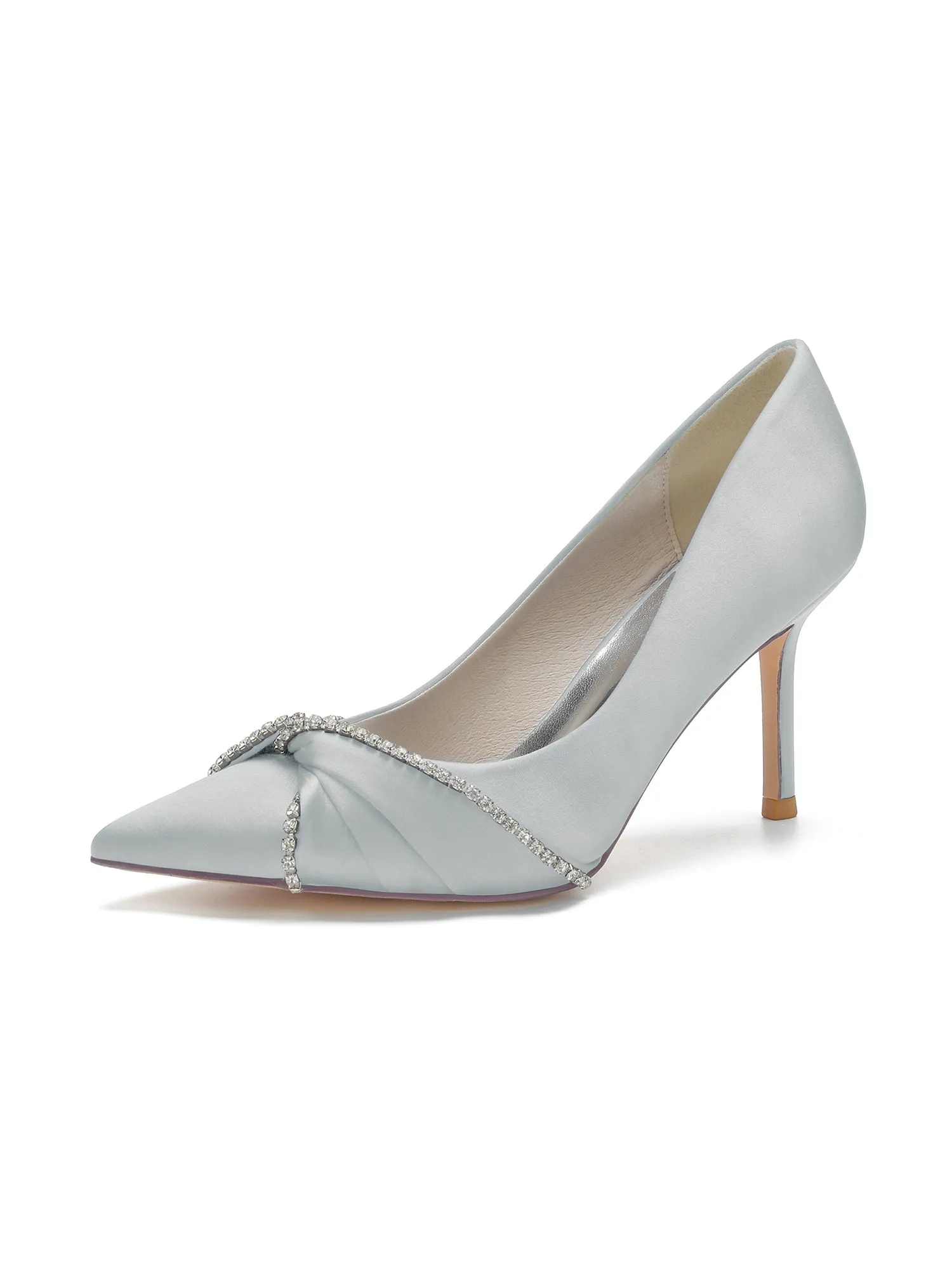 Cross Diamond Satin Stilettos