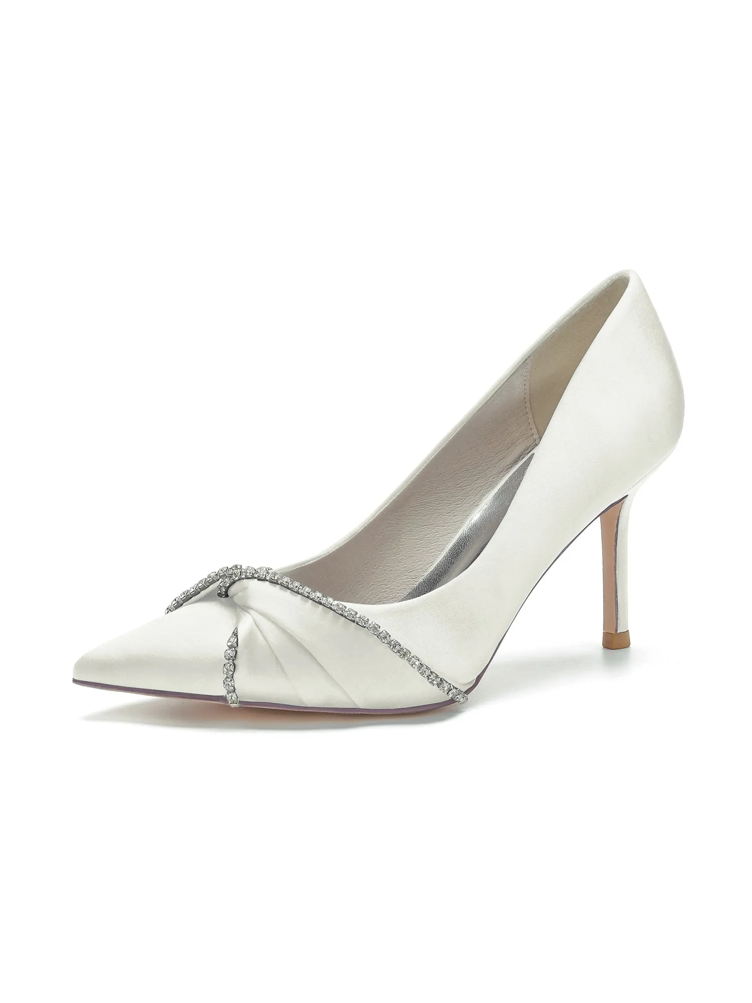 Cross Diamond Satin Stilettos