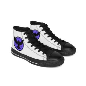 Crowgodshi 2nd Gen. High-Tops, White on White w/ PURPLE LOGO