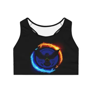 Crowgodshi Designer Ying Yang Dragons Sports Bra