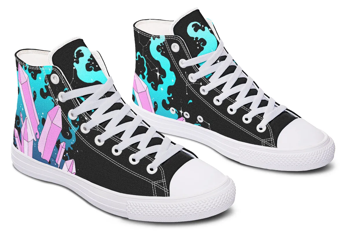 Crystal Sky High Tops - Classic Premium Canvas Shoes with Comfortable and Durable Soles