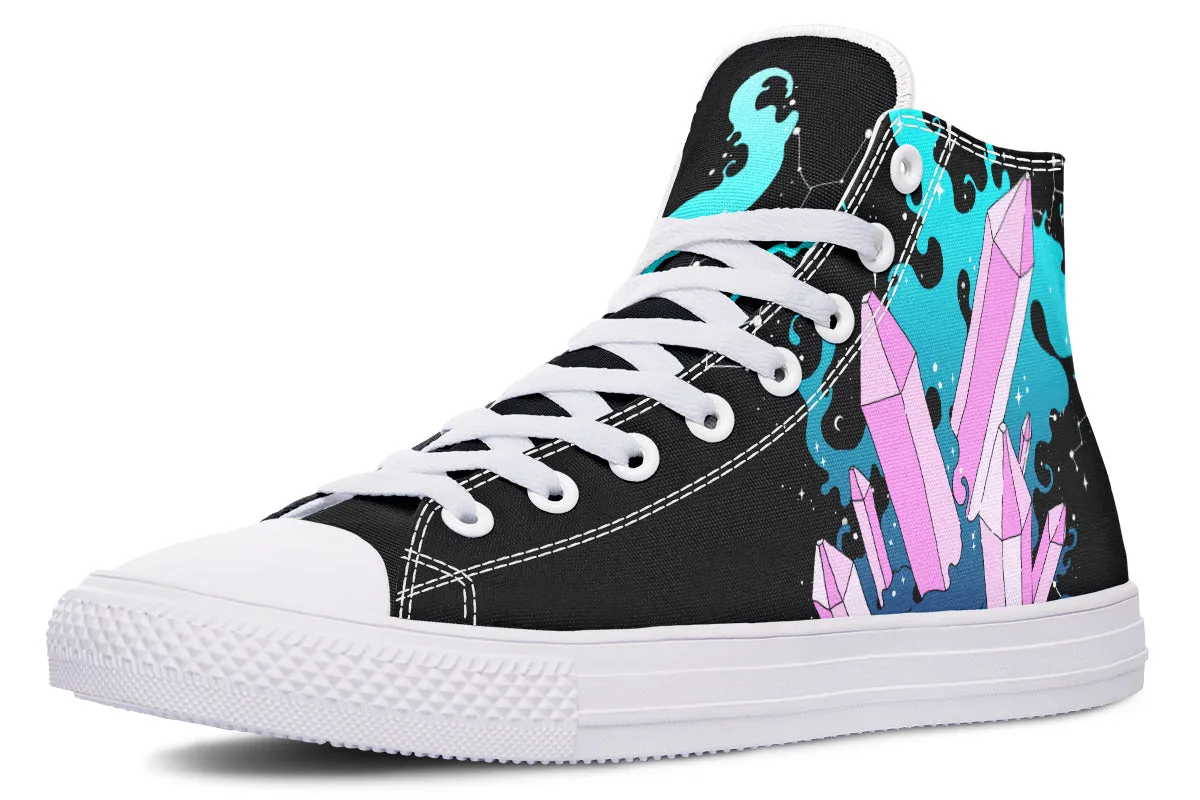 Crystal Sky High Tops - Classic Premium Canvas Shoes with Comfortable and Durable Soles