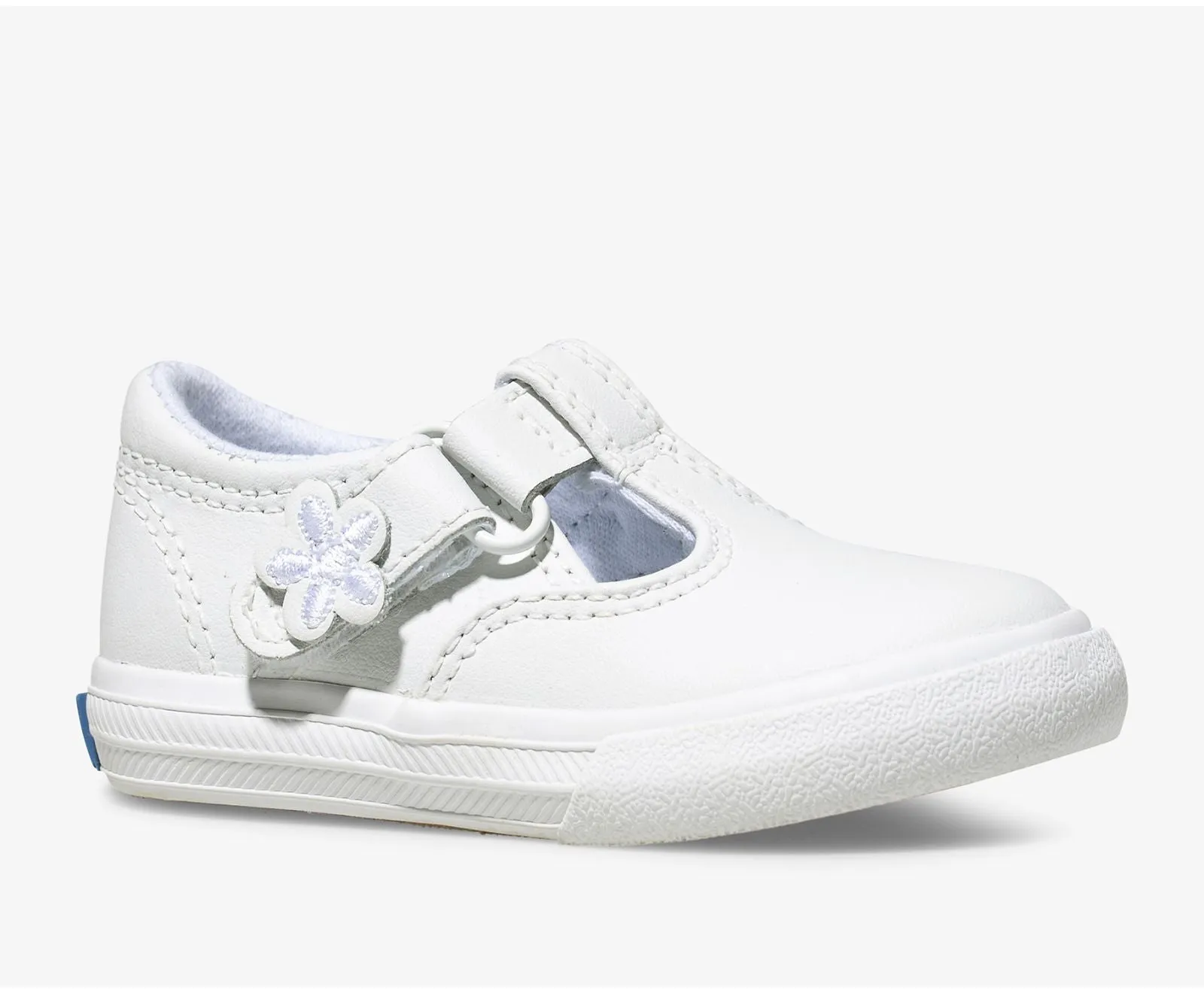 Daphne Kid's T-strap Sneaker - White Leather