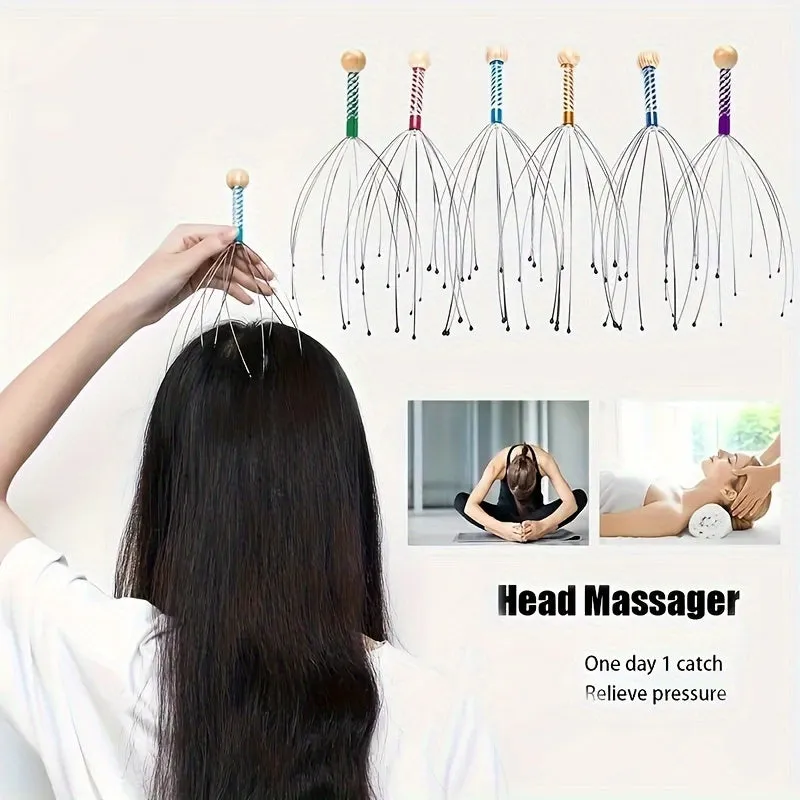 Deep Relaxation with Handheld Scalp Massager for Stress Relief