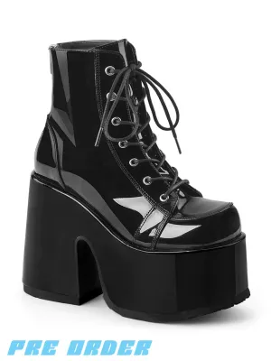 DEMONIA CAMEL-203  BOOTS - PATENT BLACK ✰ PRE ORDER ✰