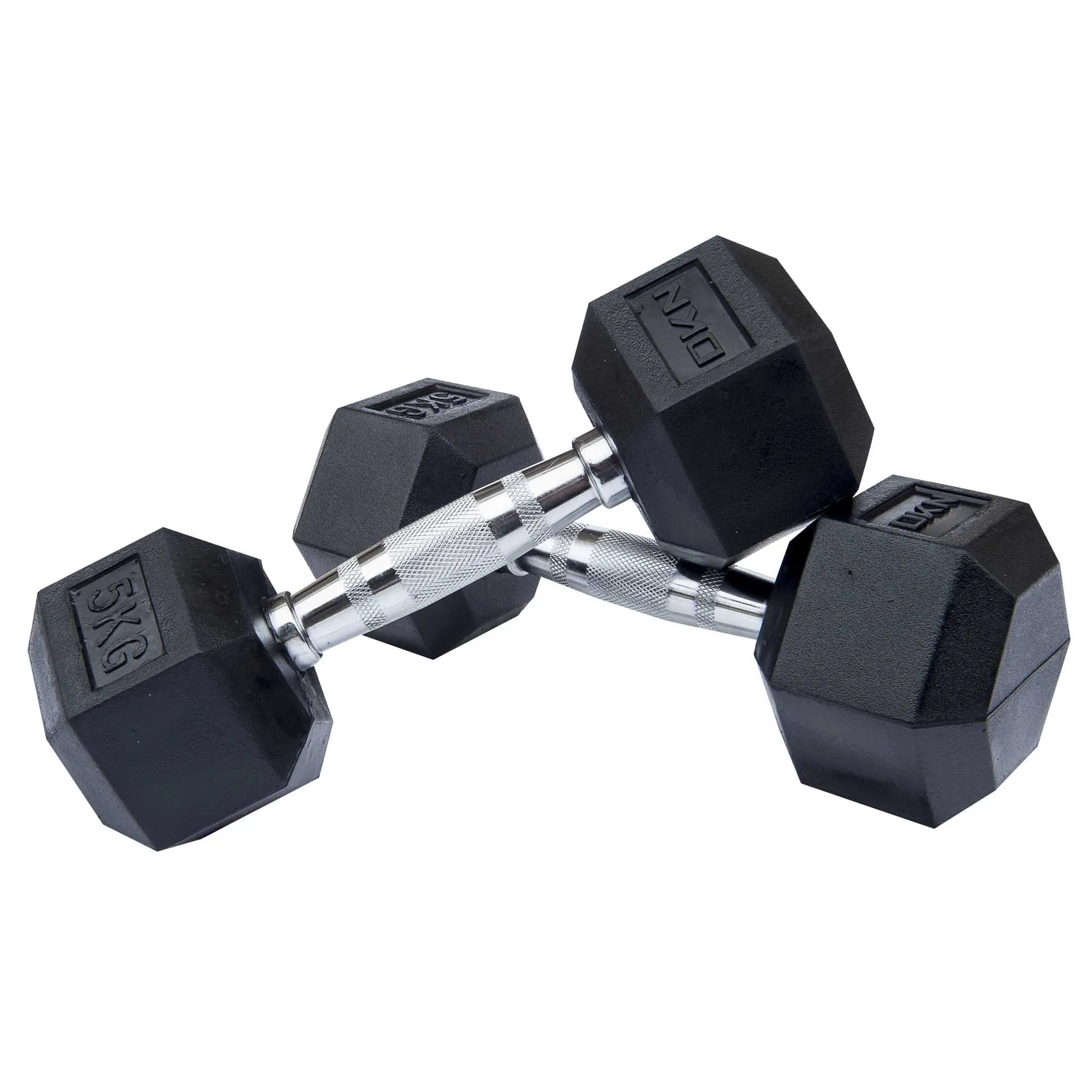 DKN Rubber Hex Dumbbells