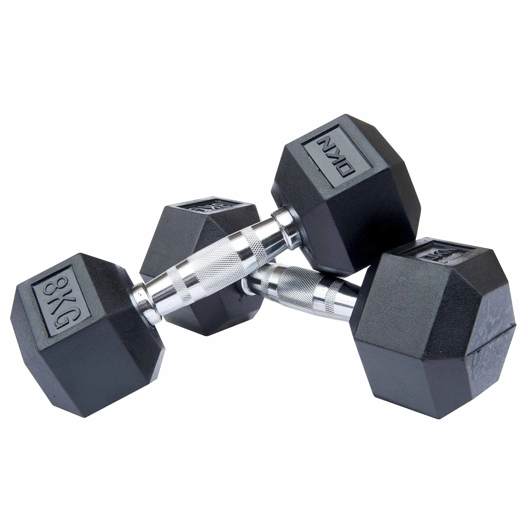 DKN Rubber Hex Dumbbells