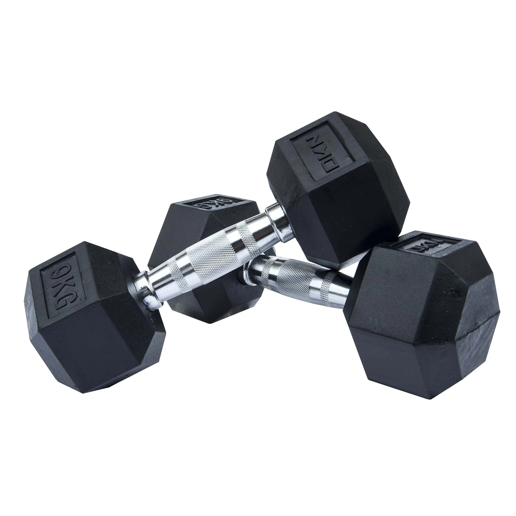 DKN Rubber Hex Dumbbells