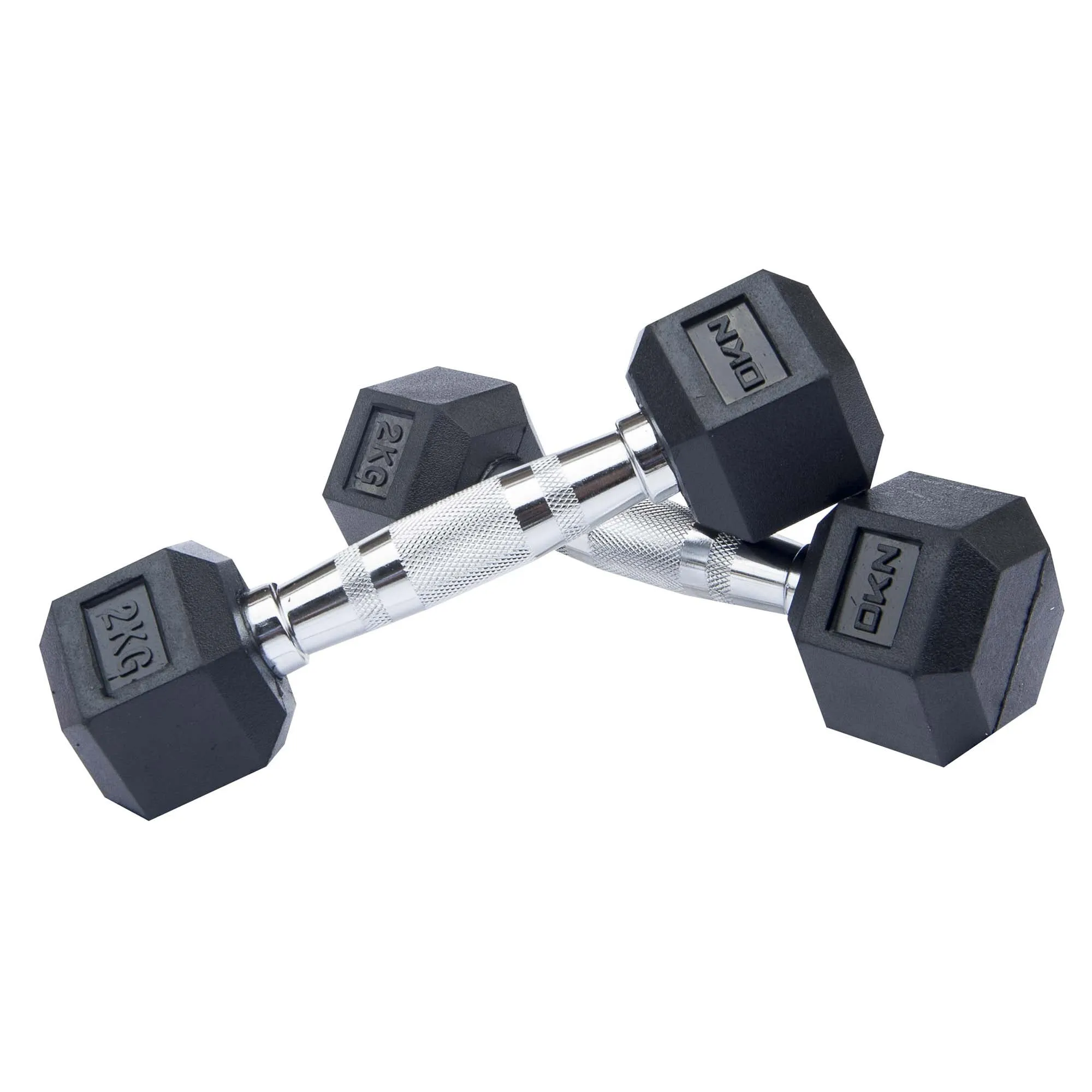 DKN Rubber Hex Dumbbells