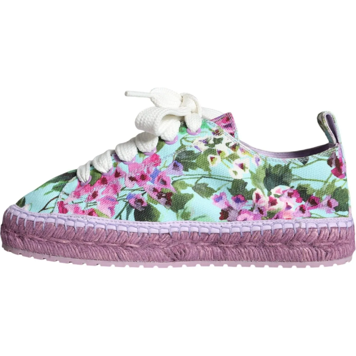 Dolce & Gabbana Multicolor Canvas Floral Espadrilles Sneakers Shoes