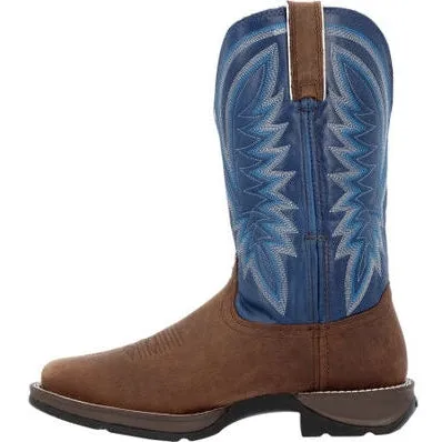 Durango Men's Rebel 12" ST Western Work Boot -Brown And Blue- DDB0429