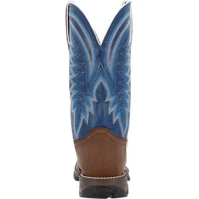 Durango Men's Rebel 12" ST Western Work Boot -Brown And Blue- DDB0429