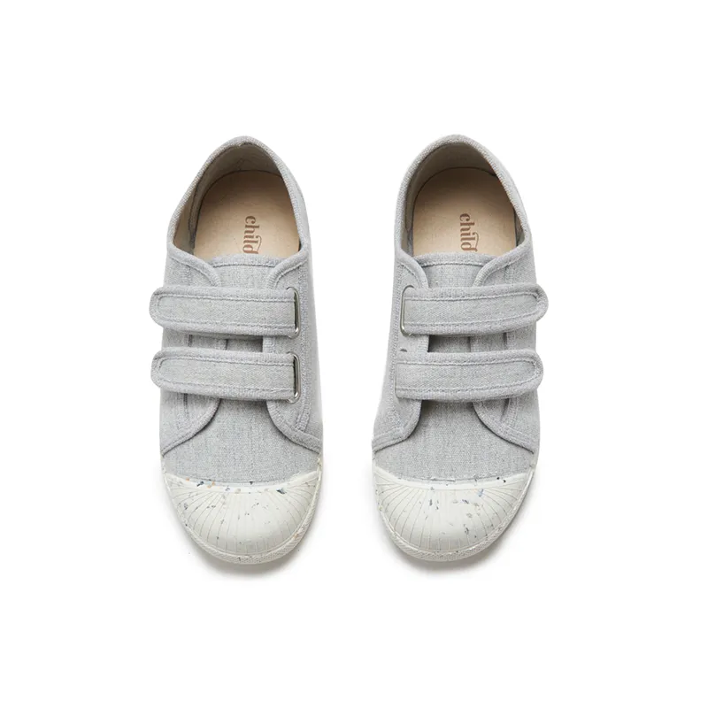 ECO-Friendly Canvas Double Sneaker in Grey by childrenchic