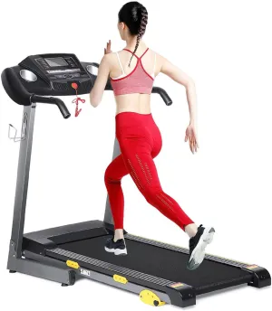 Electric Motorized Running Machine Folding Treadmill 17'' Wide Tread Belt w/Incline LCD Display and Cup Holder Easy Assembly with 15 Preset Programs Perfect for Home Use