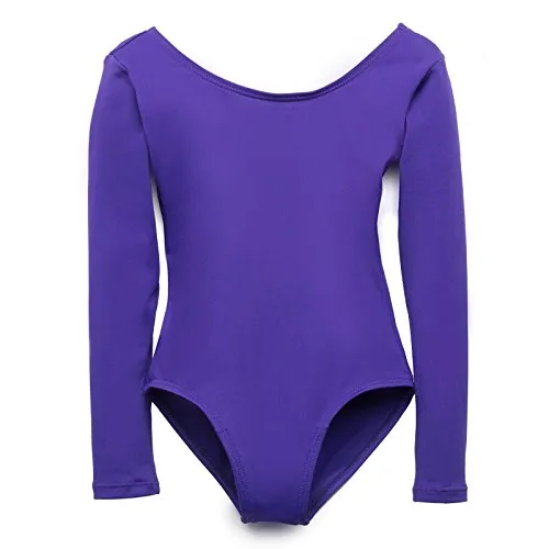 Elowel Kids Girls' Basic Long Sleeve Leotard (Size 2-14 Years) Multiple Colors