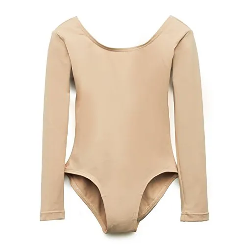 Elowel Kids Girls' Basic Long Sleeve Leotard (Size 2-14 Years) Multiple Colors