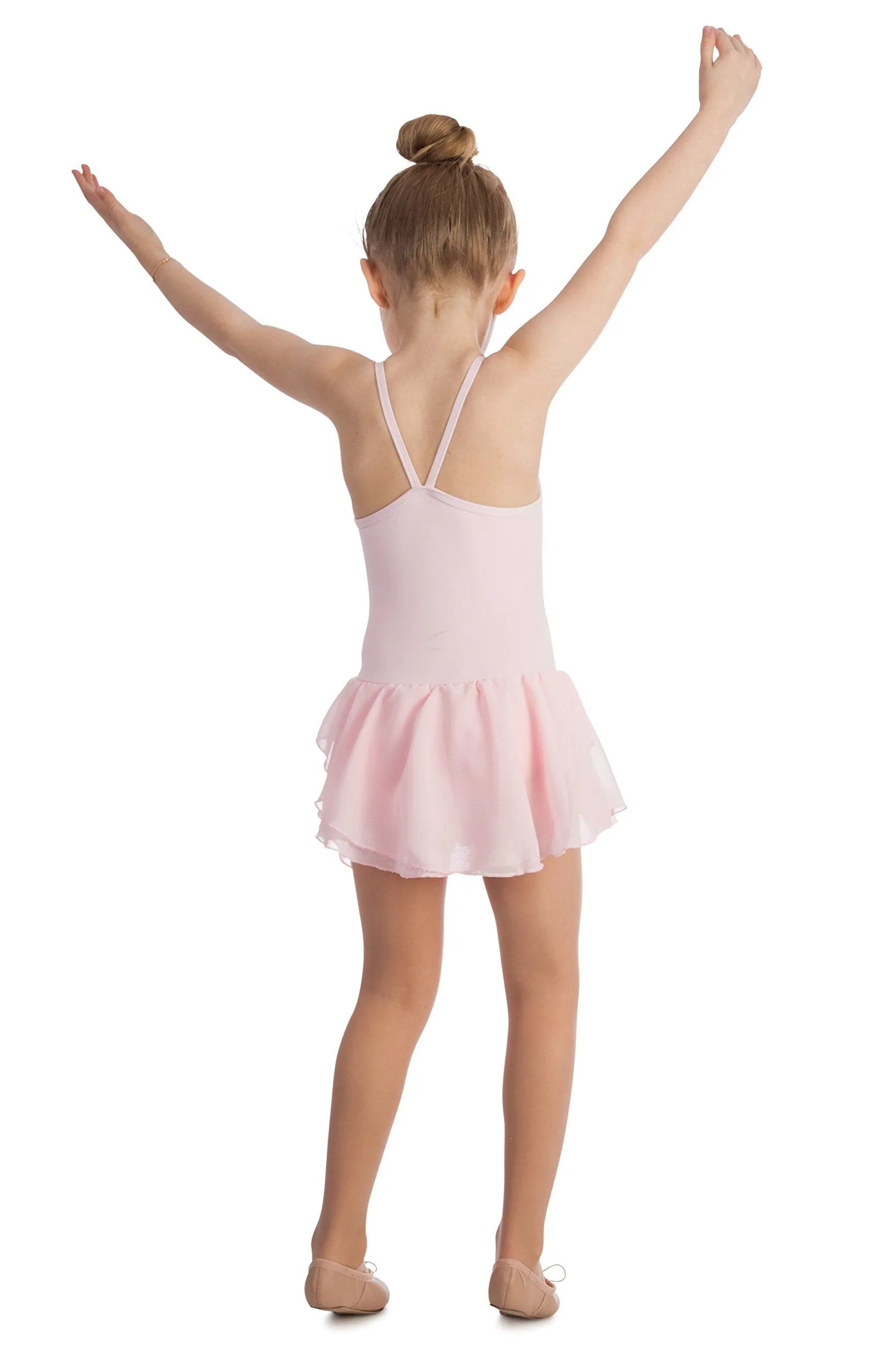 Elowel Kids Girls Basic Skirted Camisole Leotard  (Size 2-14 Years) Color Baby Pink