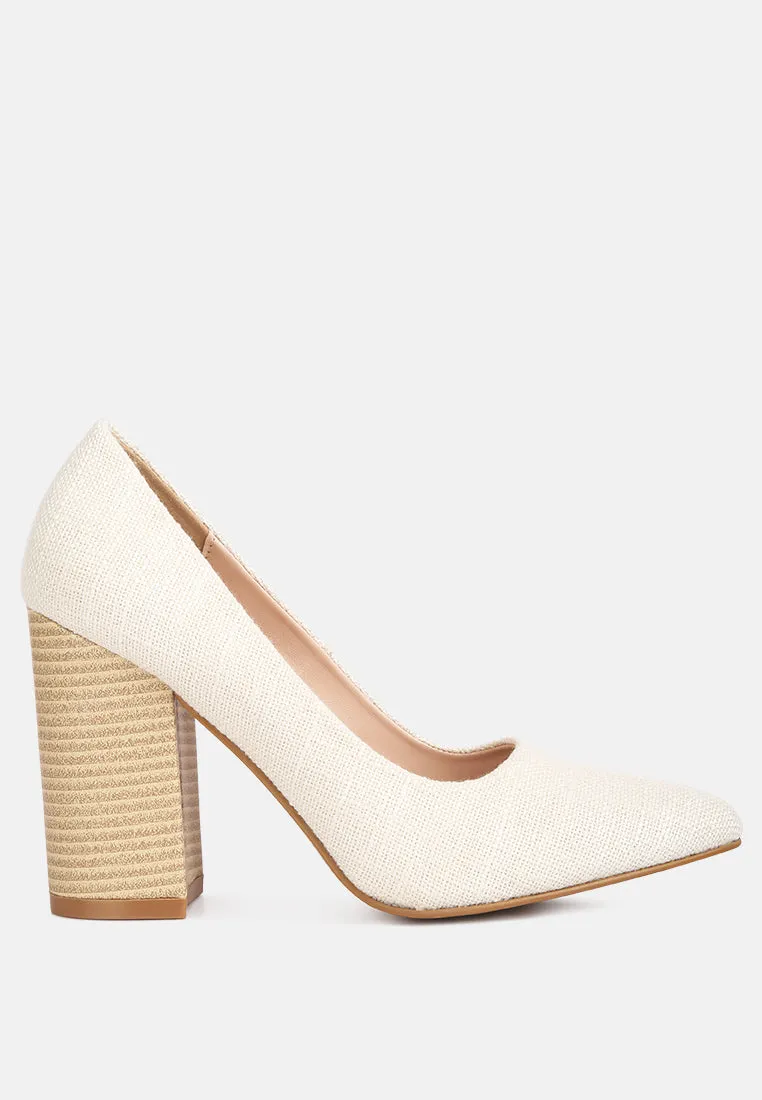 Elsie Canvas Block Heel Pumps