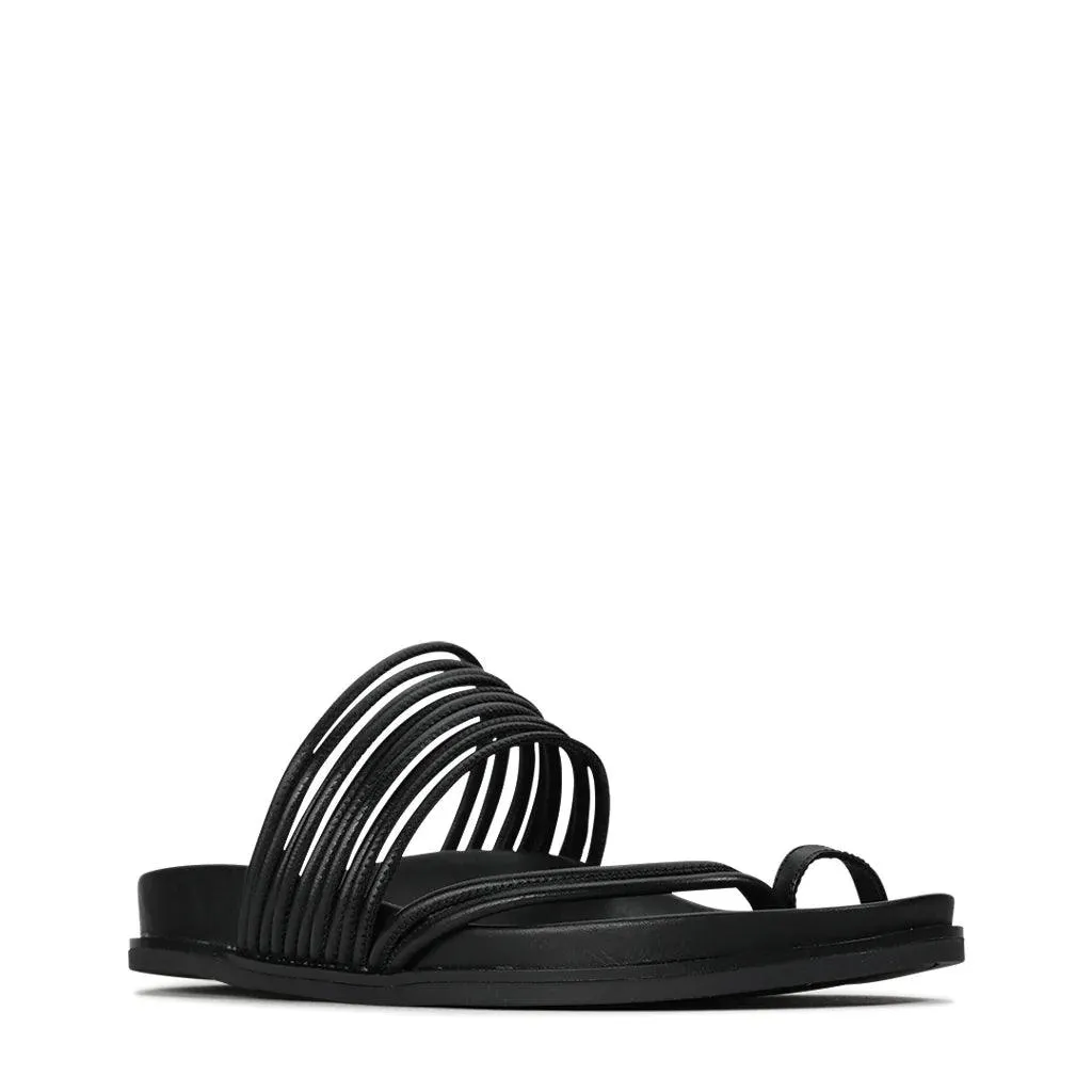 EOS Carmella Sandals in Black Leather