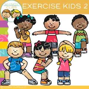 Exercise Kids Clip Art - Set Two