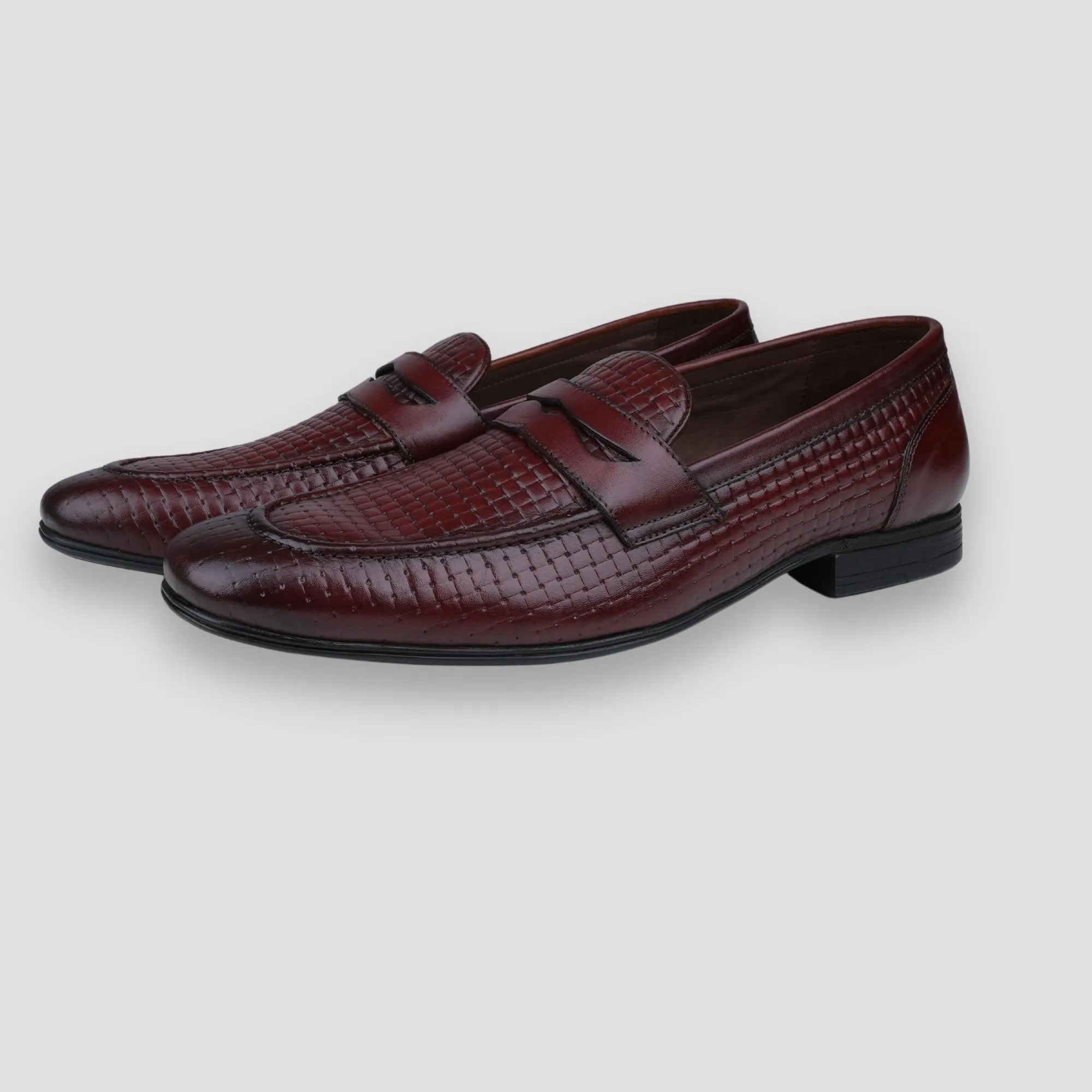 Ezok Leather Brown Casual Loafer Shoes For Men