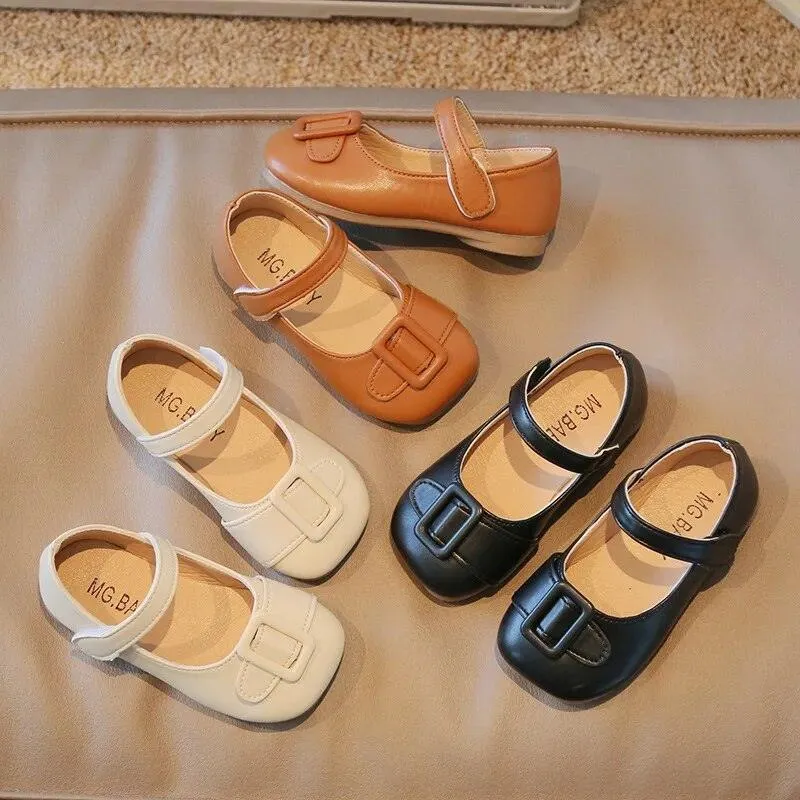 Fashionable Little Girl's Soft Buckle Leather Casual Shoes: G08116 For Children's