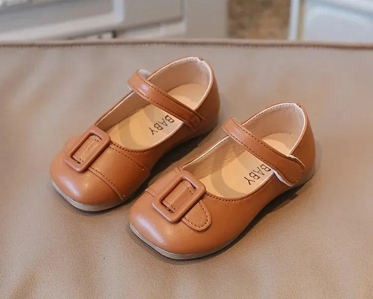 Fashionable Little Girl's Soft Buckle Leather Casual Shoes: G08116 For Children's