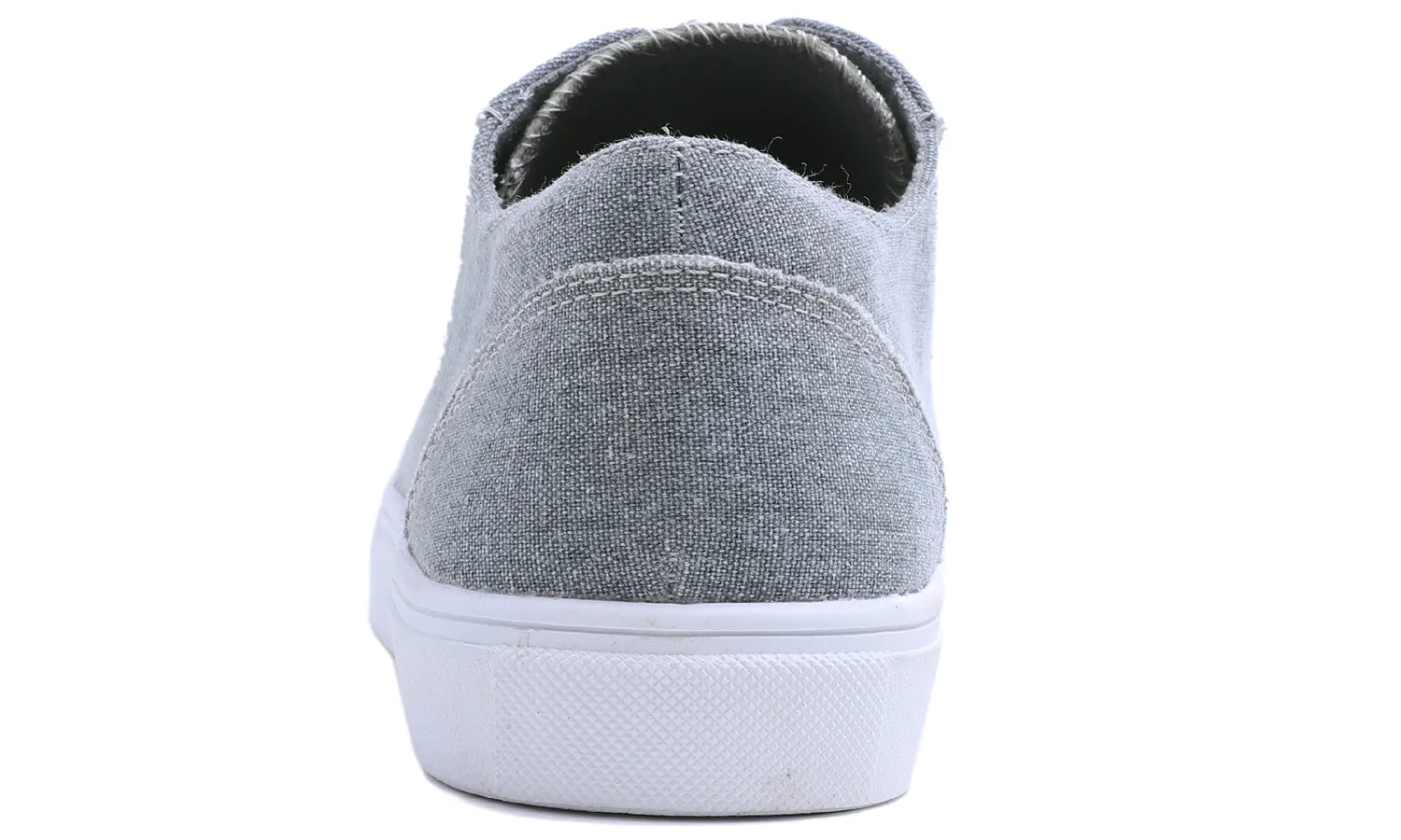 Feversole Women's Casual Slip On Sneaker Comfort Cupsole Loafer Flats Fashion Canvas Easy Elastic Low Top Grey