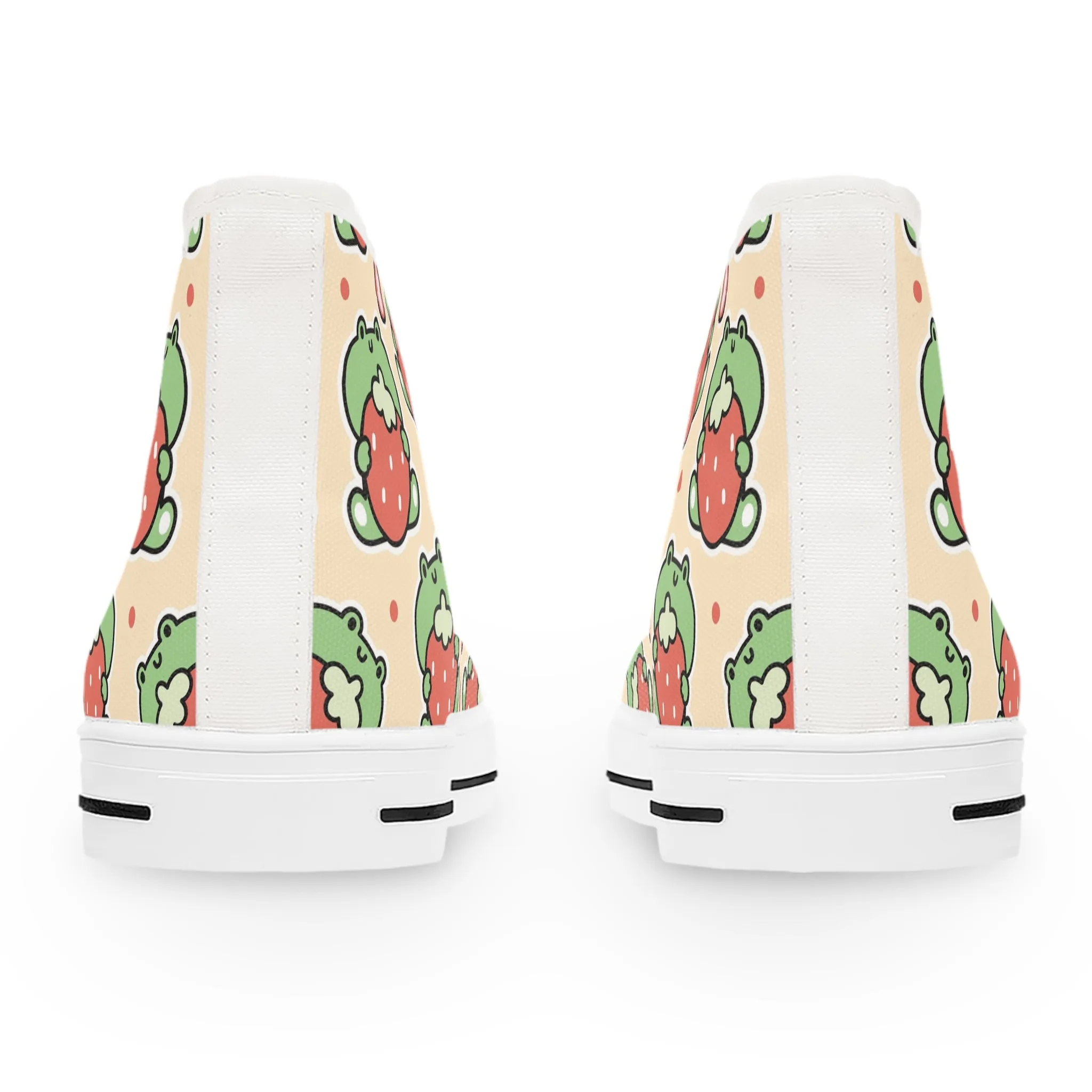 Frog and Strawberry Women's High Top Sneakers