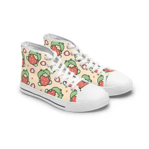 Frog and Strawberry Women's High Top Sneakers