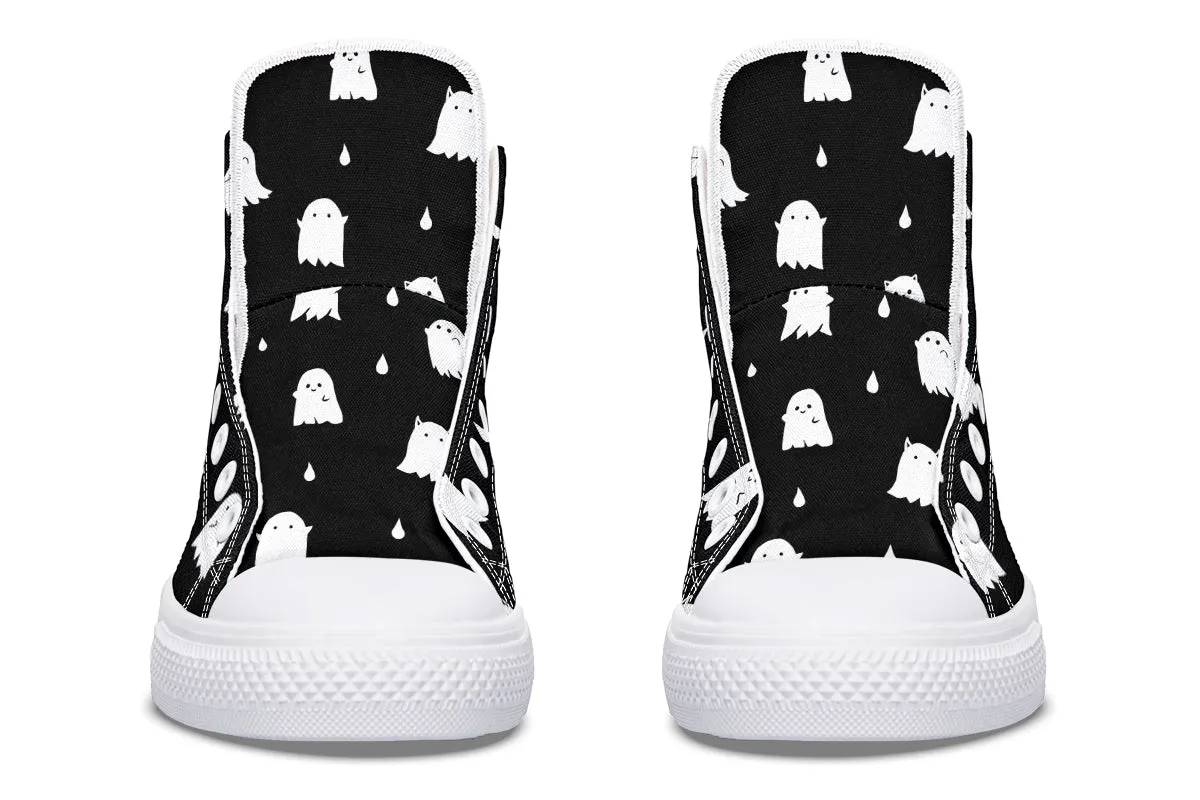 Ghost Party High Tops - Classic Premium Canvas Shoes with Comfortable and Durable Soles