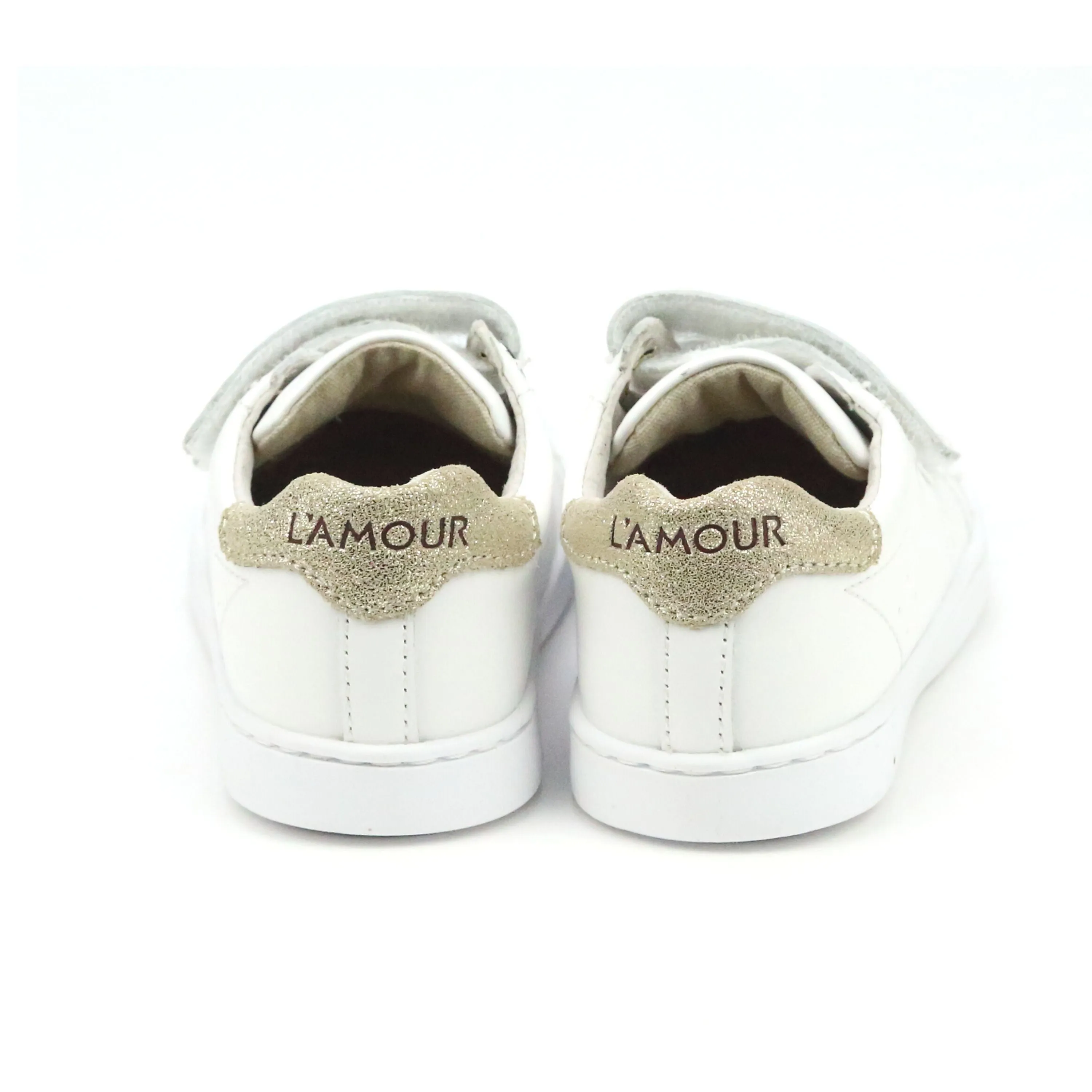 Girls Kenzie Double Velcro Sweetheart Leather Sneaker