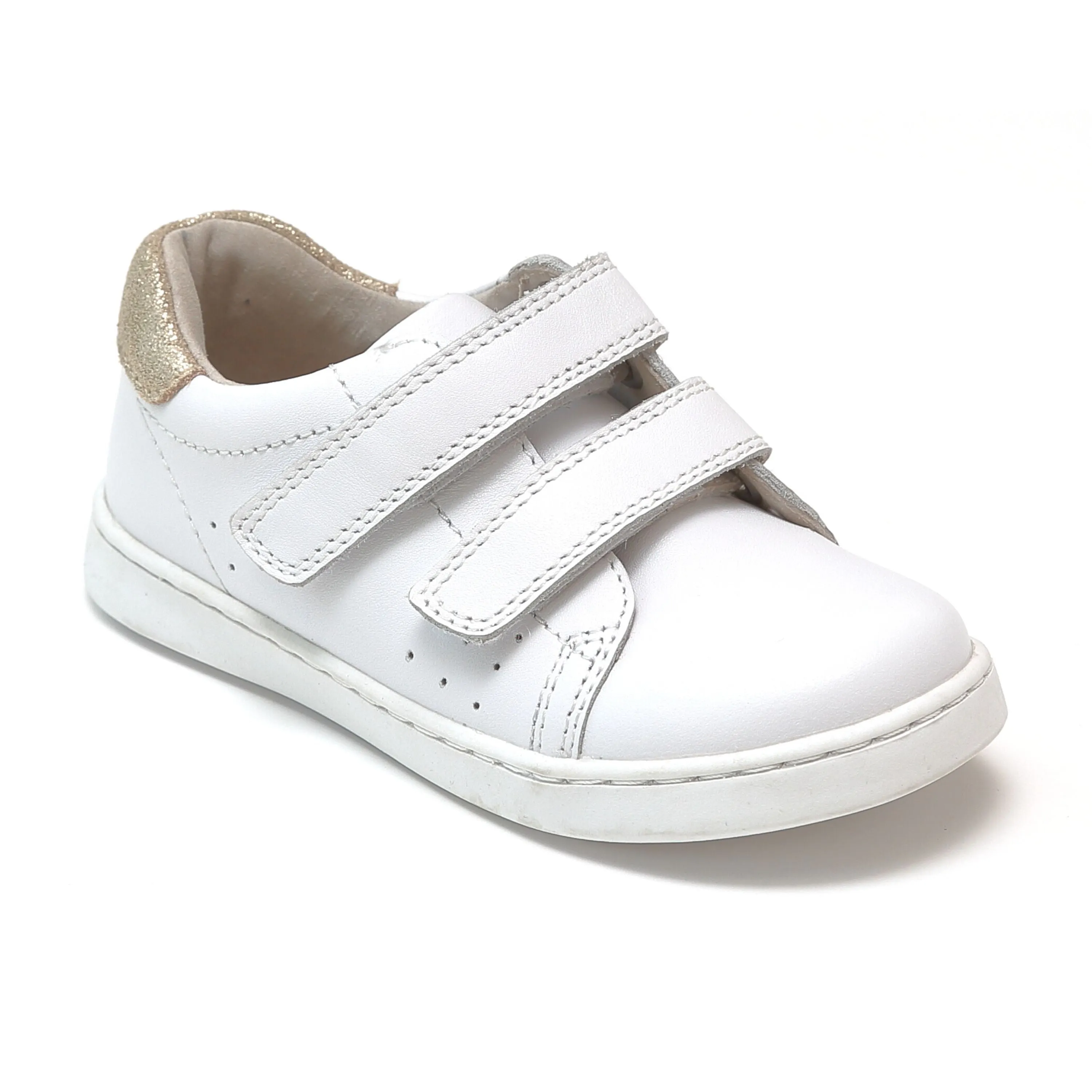 Girls Kenzie Double Velcro Sweetheart Leather Sneaker