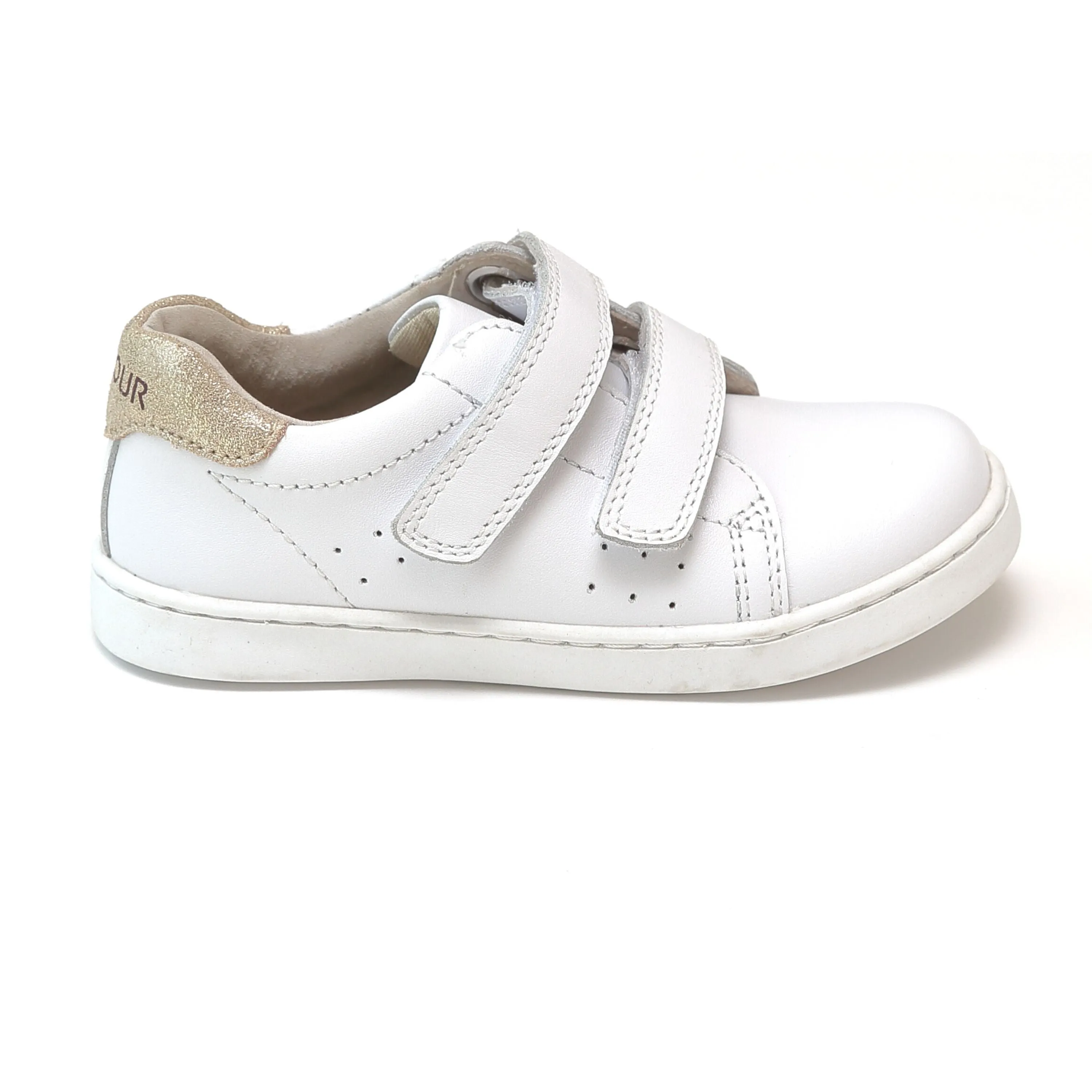 Girls Kenzie Double Velcro Sweetheart Leather Sneaker