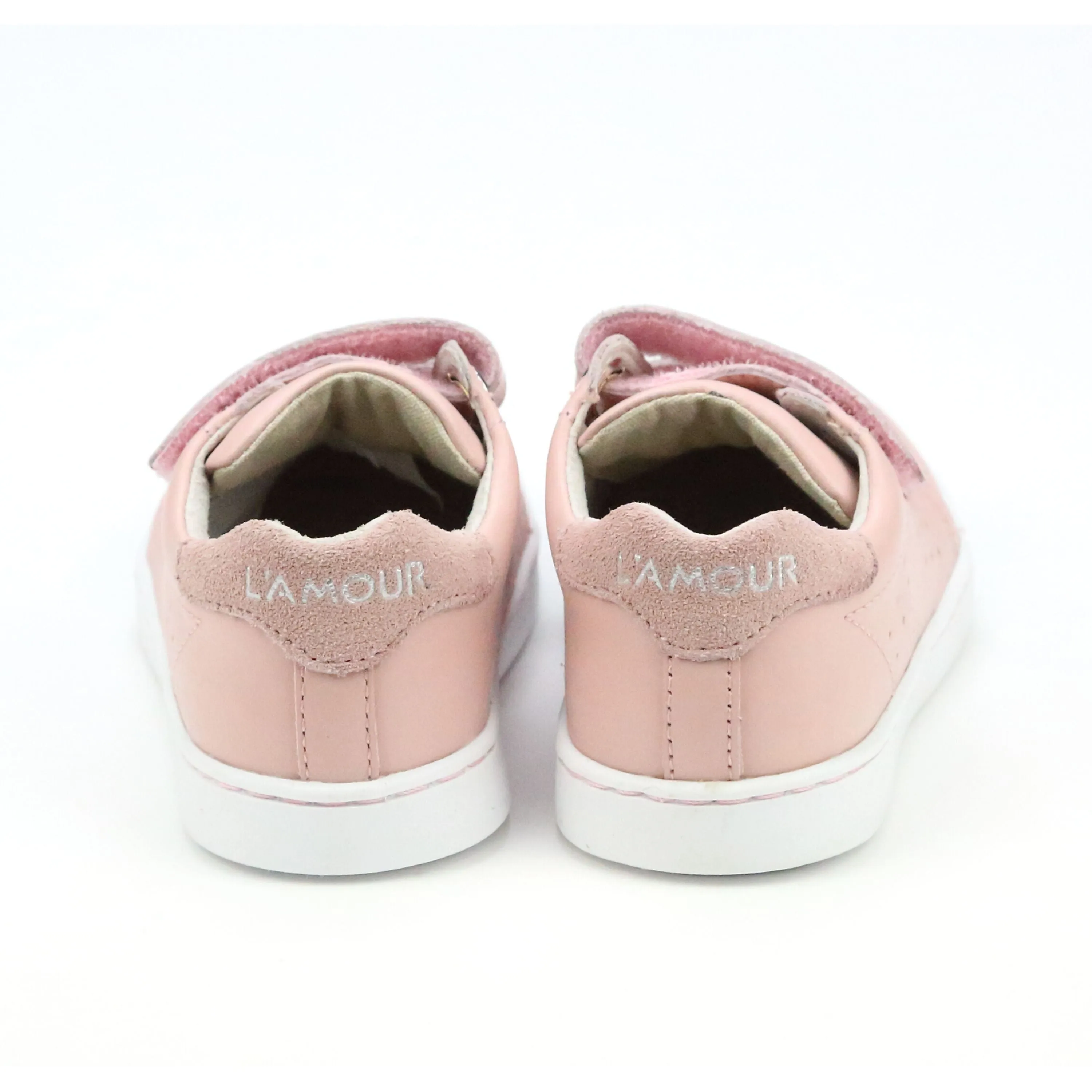 Girls Kenzie Double Velcro Sweetheart Leather Sneaker