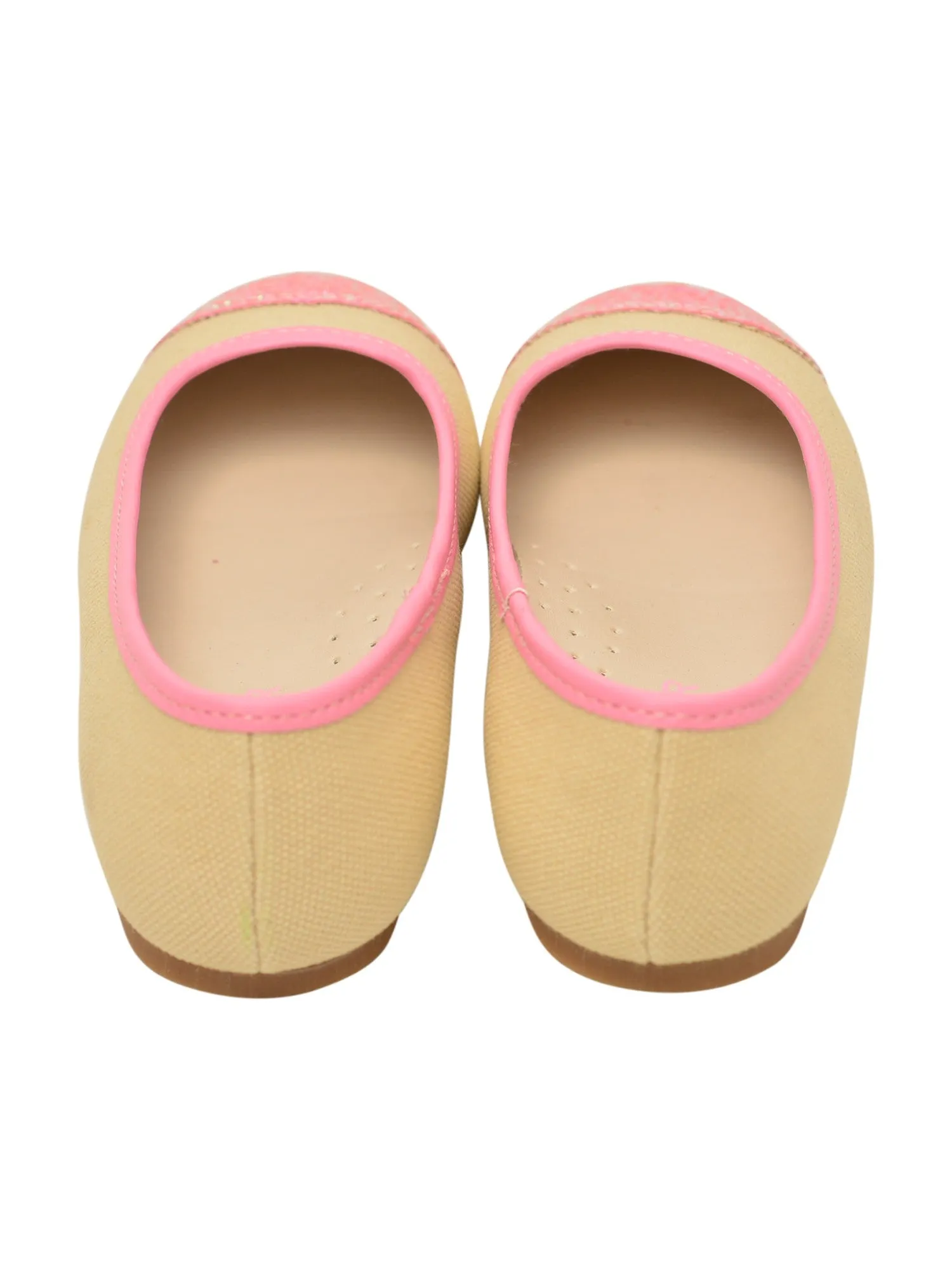 Girls Pink Glitter Cap Toe Canvas Upper Stylish Flats 11-4 Kids