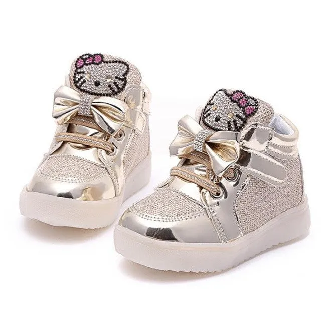 Girls shoes baby Fashion Hook Loop led shoes kids light up glowing sneakers little Girls princess children shoes with light