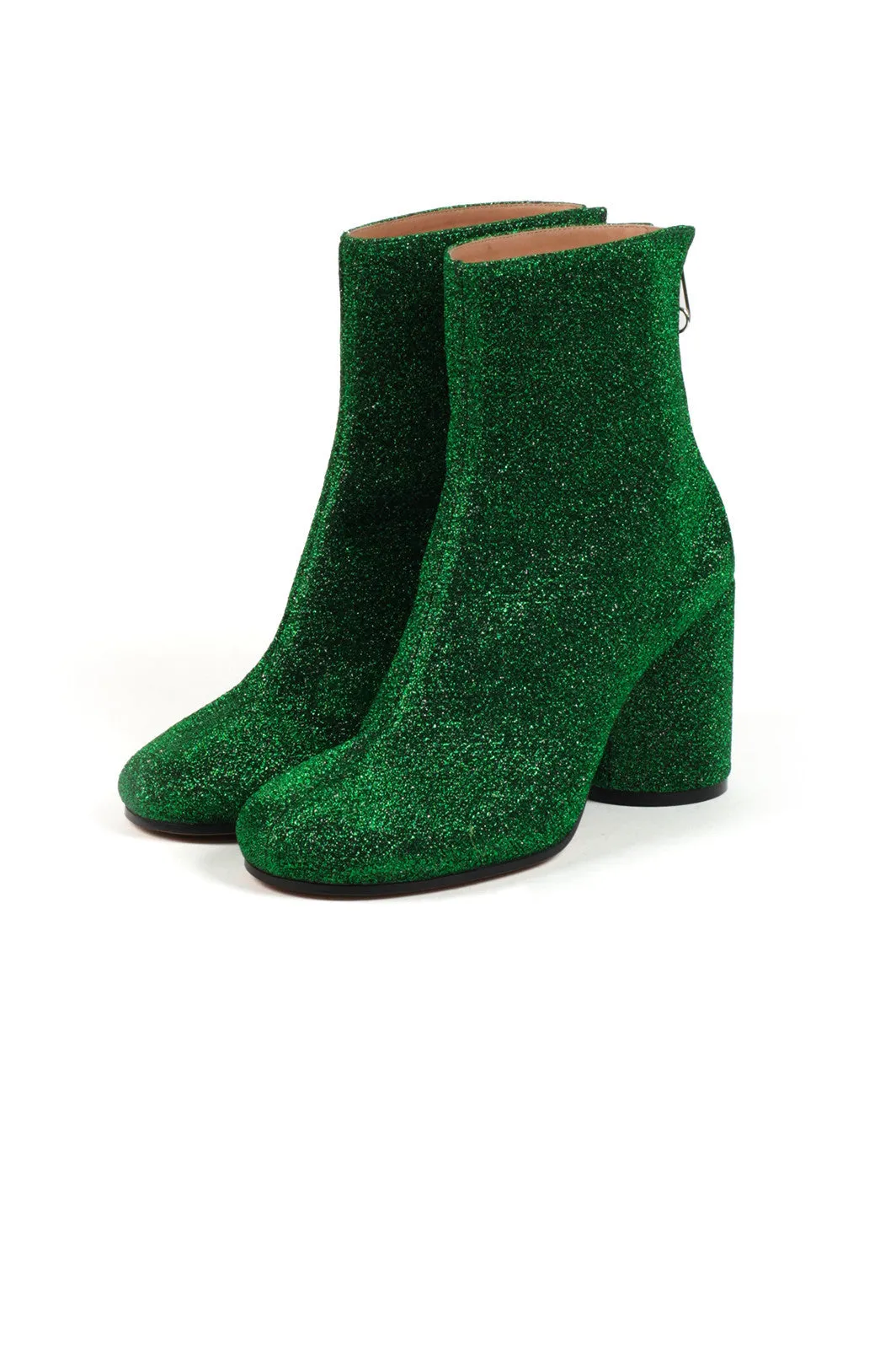 Glitter Cylindrical Heel Boots