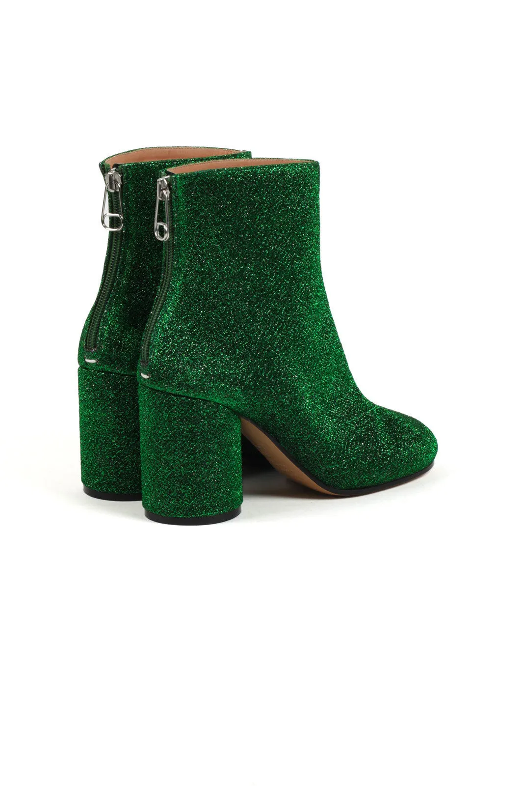 Glitter Cylindrical Heel Boots