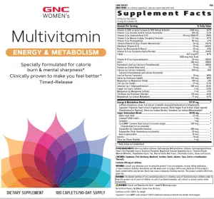 GNC Women's Multivitamin Energy & Metabolism 180 caplets