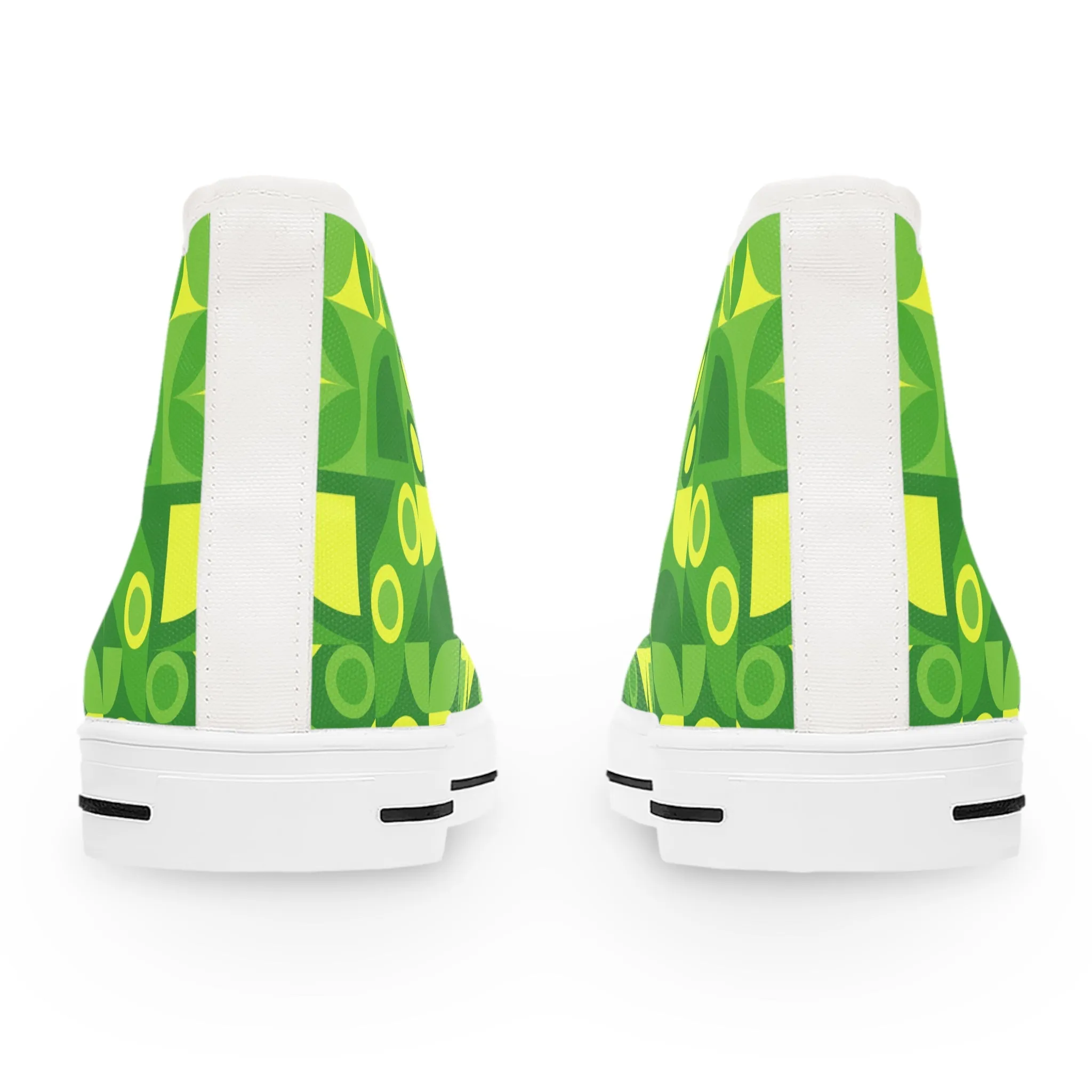 Green Pattern Women's High Top Sneakers