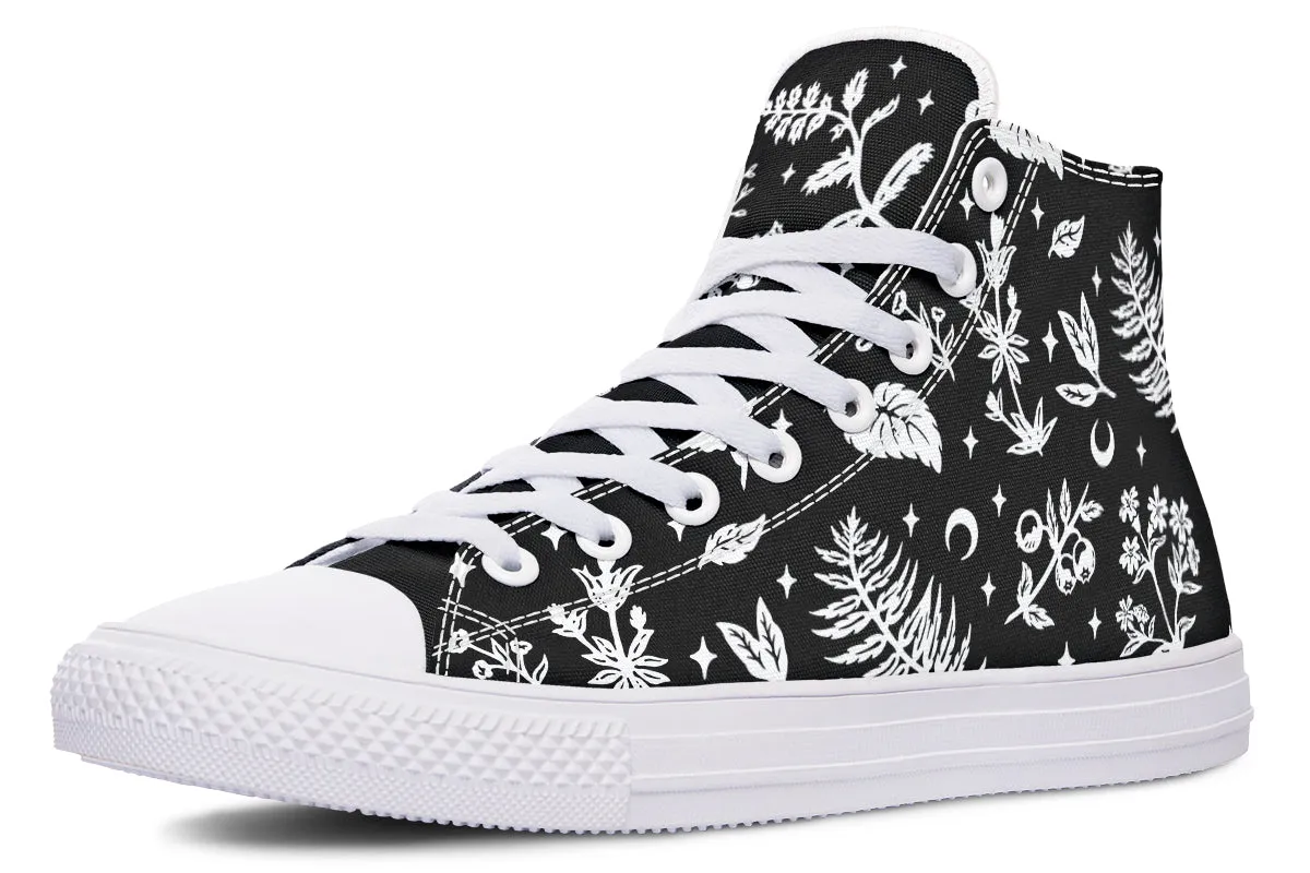 Green Witch High Tops - Classic Premium Canvas Shoes with Comfortable and Durable Soles