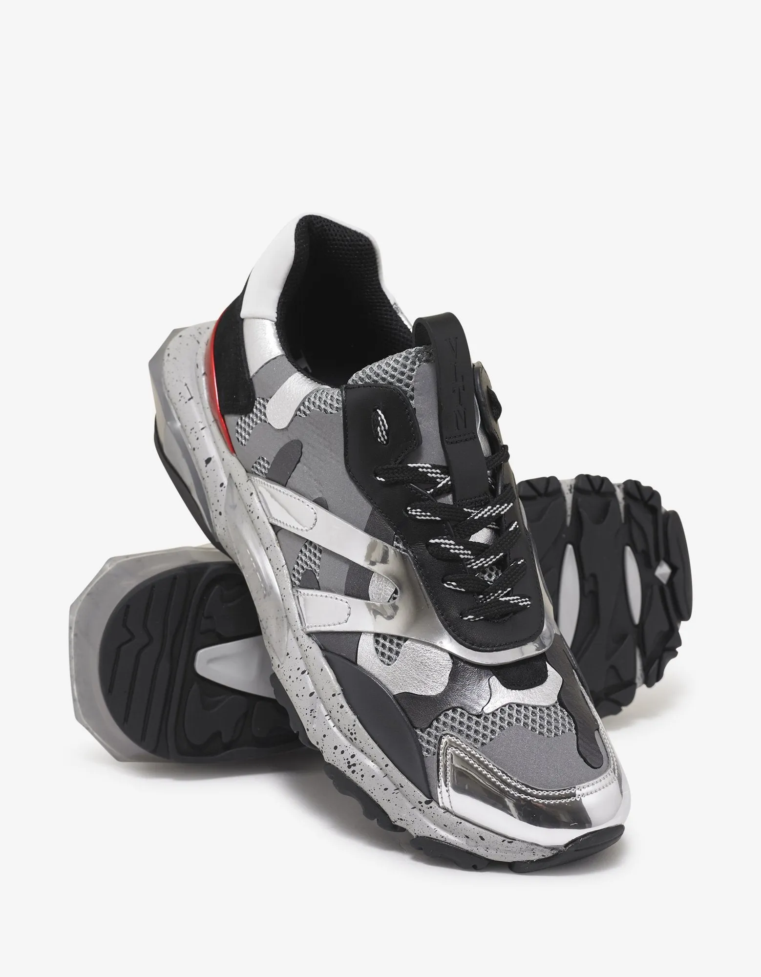 Grey & Silver Camo Bounce Trainers