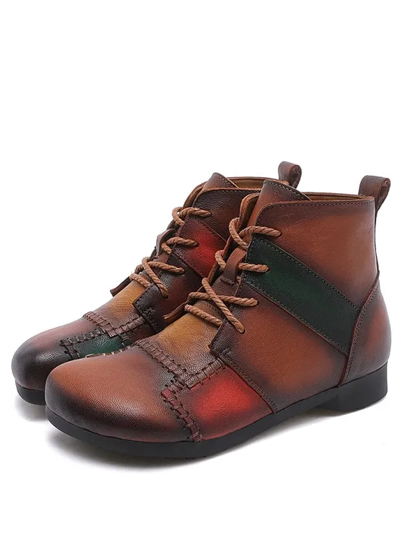 Handmade Ethnic Style Retro Leather Stitching Boots