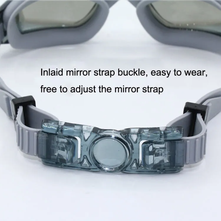 HD Waterproof and Anti-fog Electroplating Swimming Goggles(Gray)