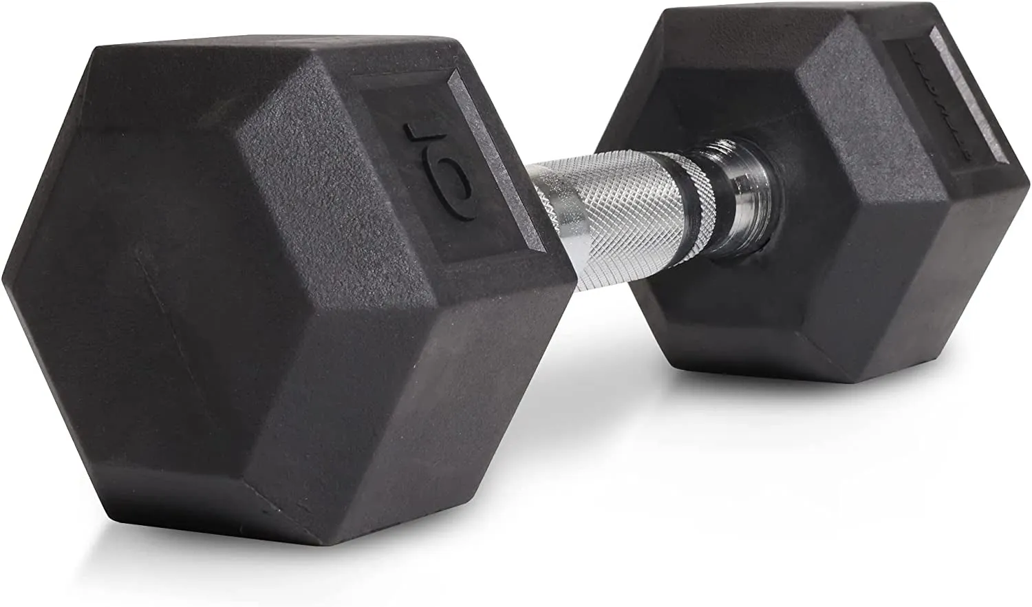 Hex Elite TPR Dumbbells - Rubber Dumbbells Designed with Chrome-Plated Steel Handles, TPU Heads, and Hexagon-Shaped Rubber-Encased Ends