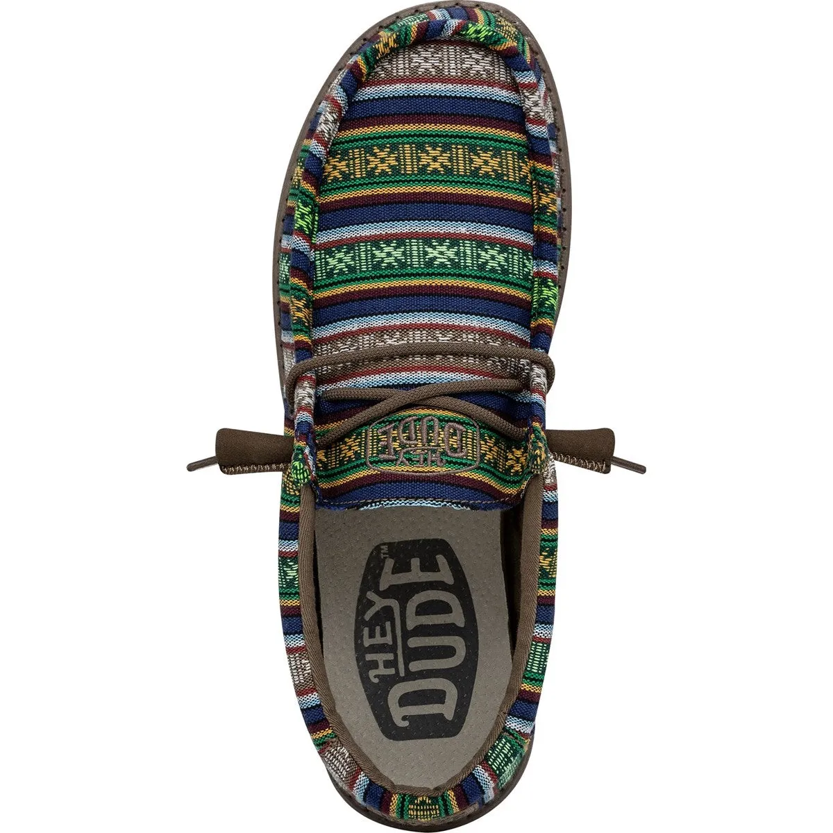 Hey Dude Wally Serape Blue Canyon Men's Slip On Organic Cotton Canvas Shoes